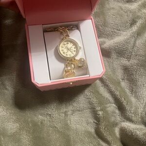 Juicy Couture Gold Charm Watch in Pink Box
